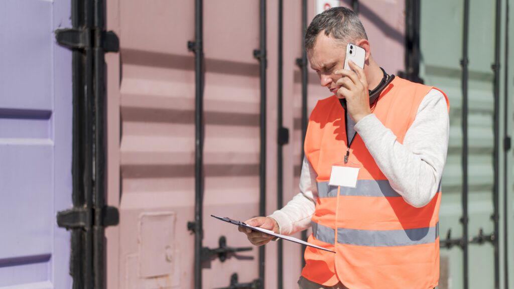 medium shot man talking phone